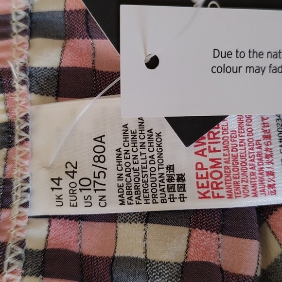 Topshop Plaid 2 Piece Bathing Suit Size 8 & 10 - Picture 5 of 6